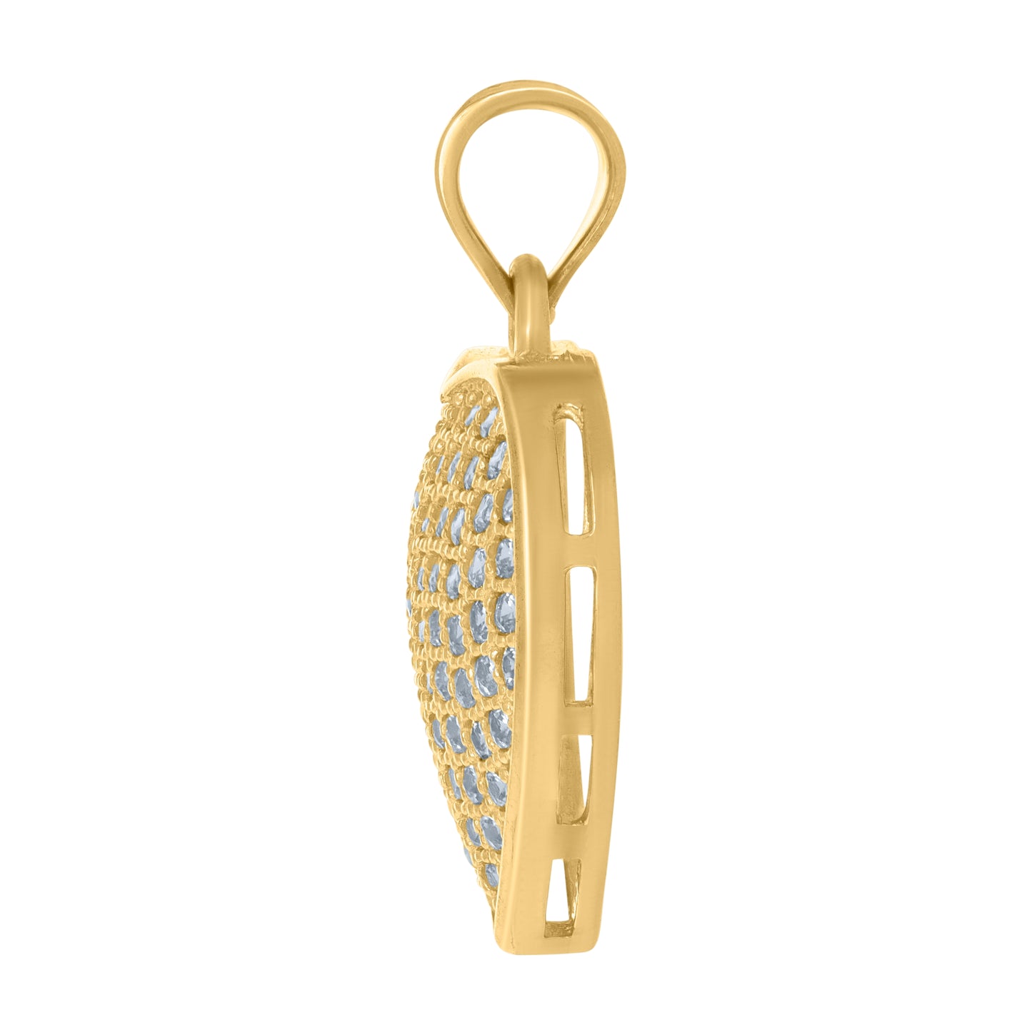 10K Yellow Gold Womens Cubic-Zirconia Heart Charm Pendant