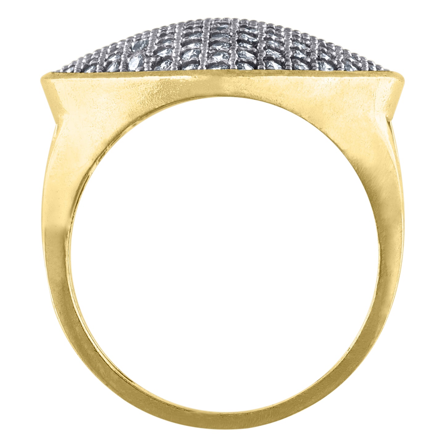 10K Two-Tone Gold Womens Cubic Zirconia Heart Engagement Ring