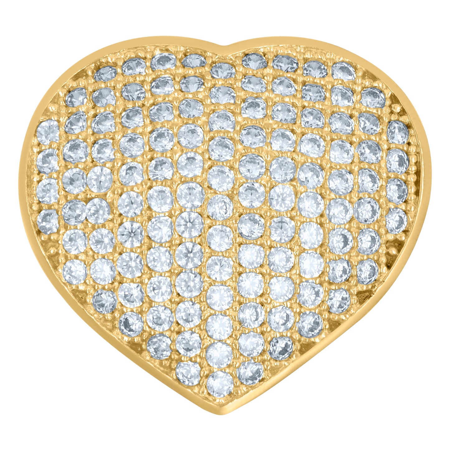 10K Two-Tone Gold Womens Cubic Zirconia Heart Engagement Ring