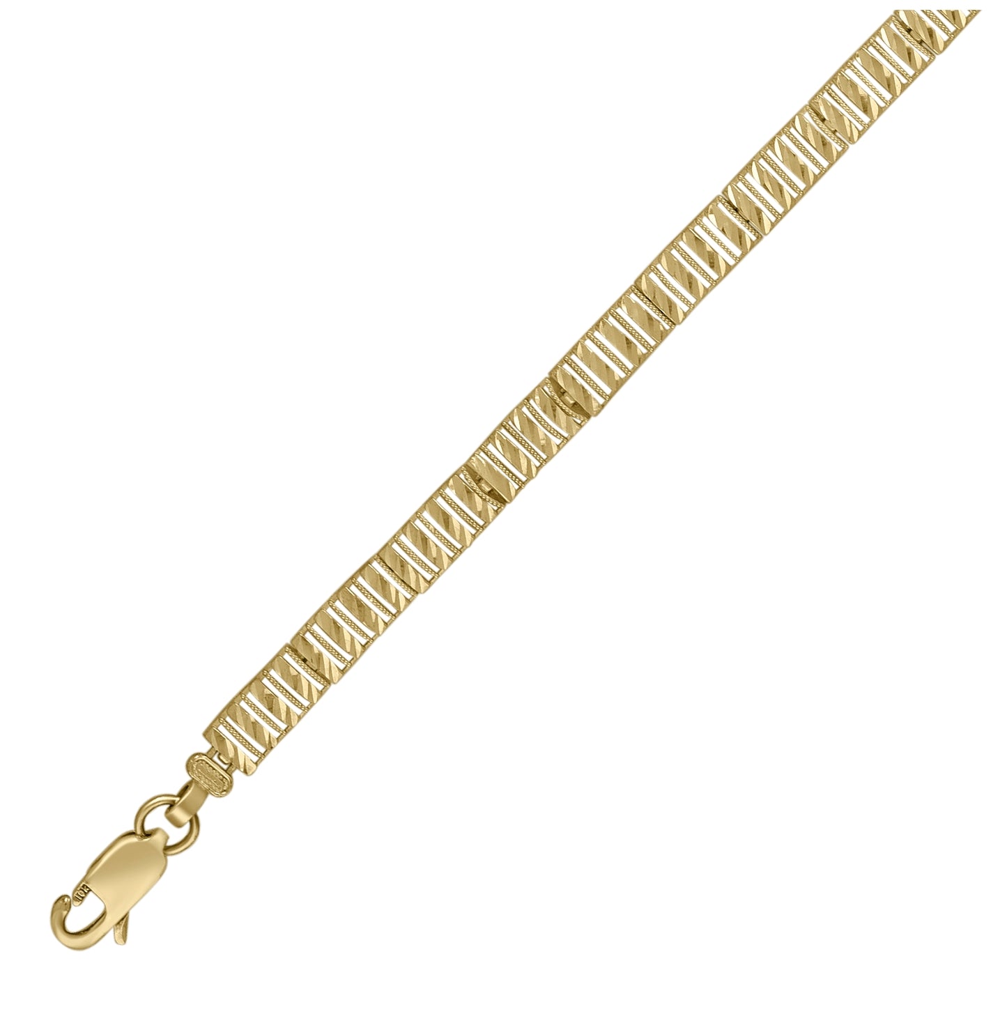 10K Yellow Gold Womens Link Bracelet