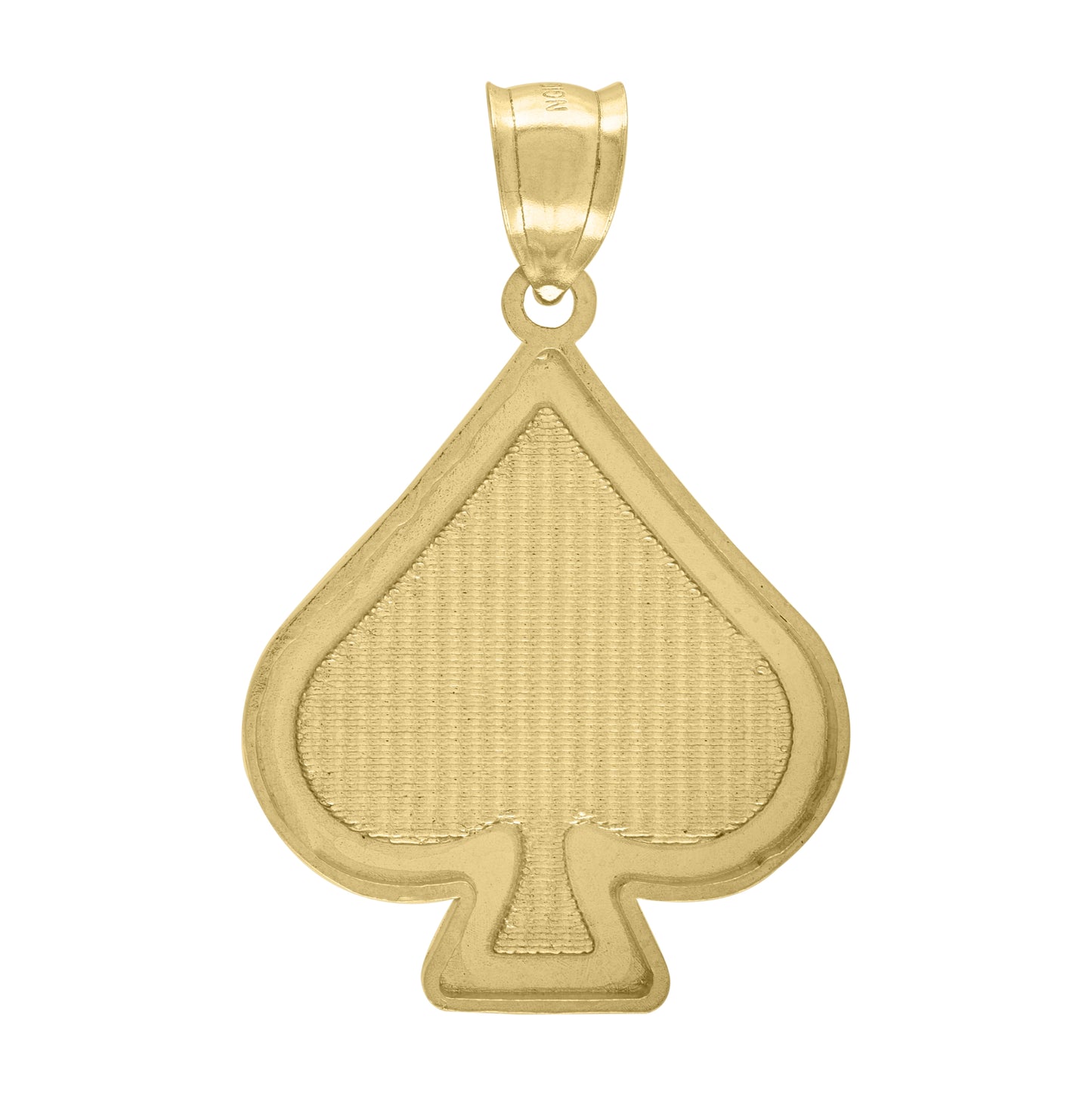 10K Yellow Gold Mens Royal Flush Cards Spade Charm Pendant