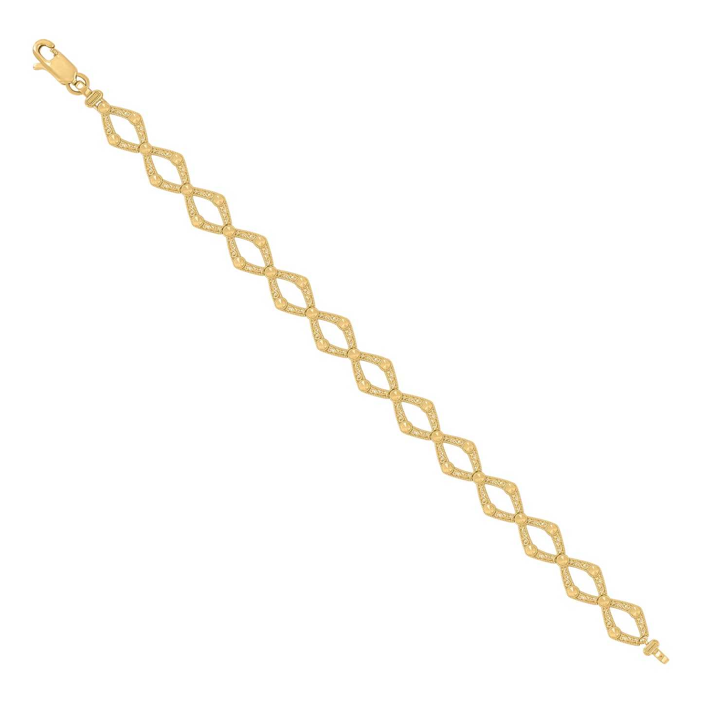 10K Yellow Gold Womens Link Fashion 8" Bracelet