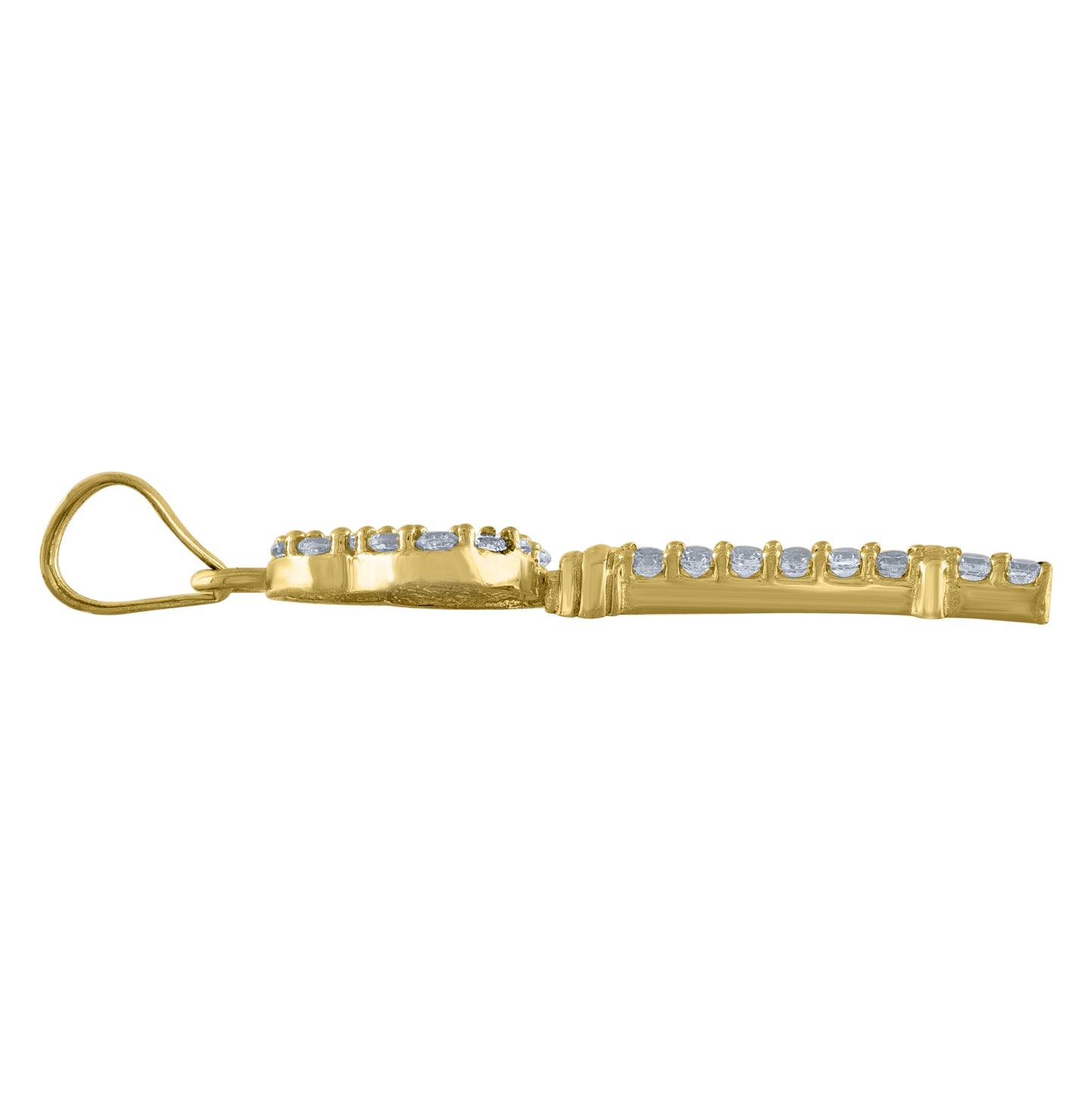10K Yellow Gold Womens Cubic Zirconia Key To My Heart Charm Pendant