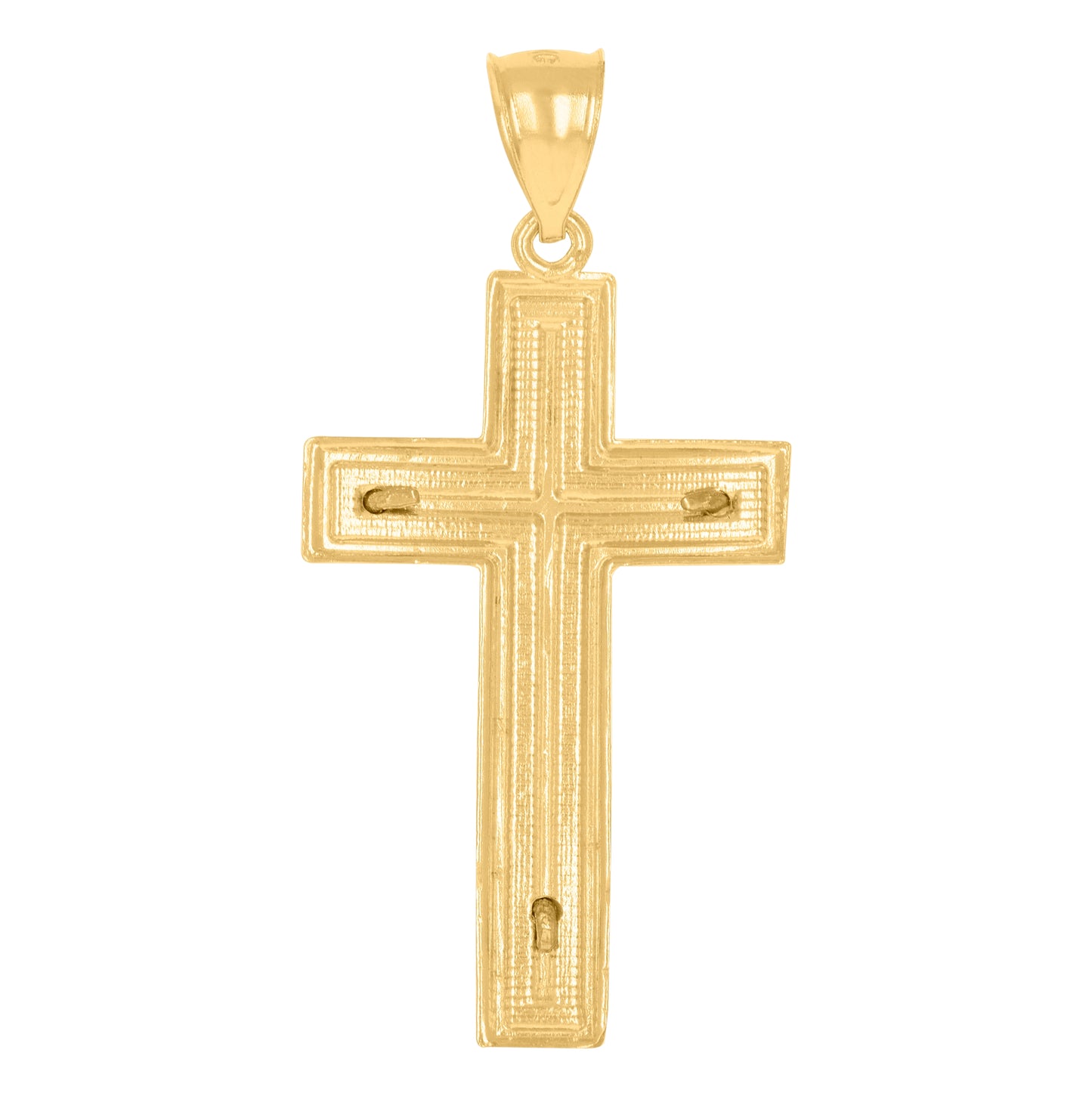 10K Two-Tone Gold Mens Crucifix Cross Religious Charm Pendant