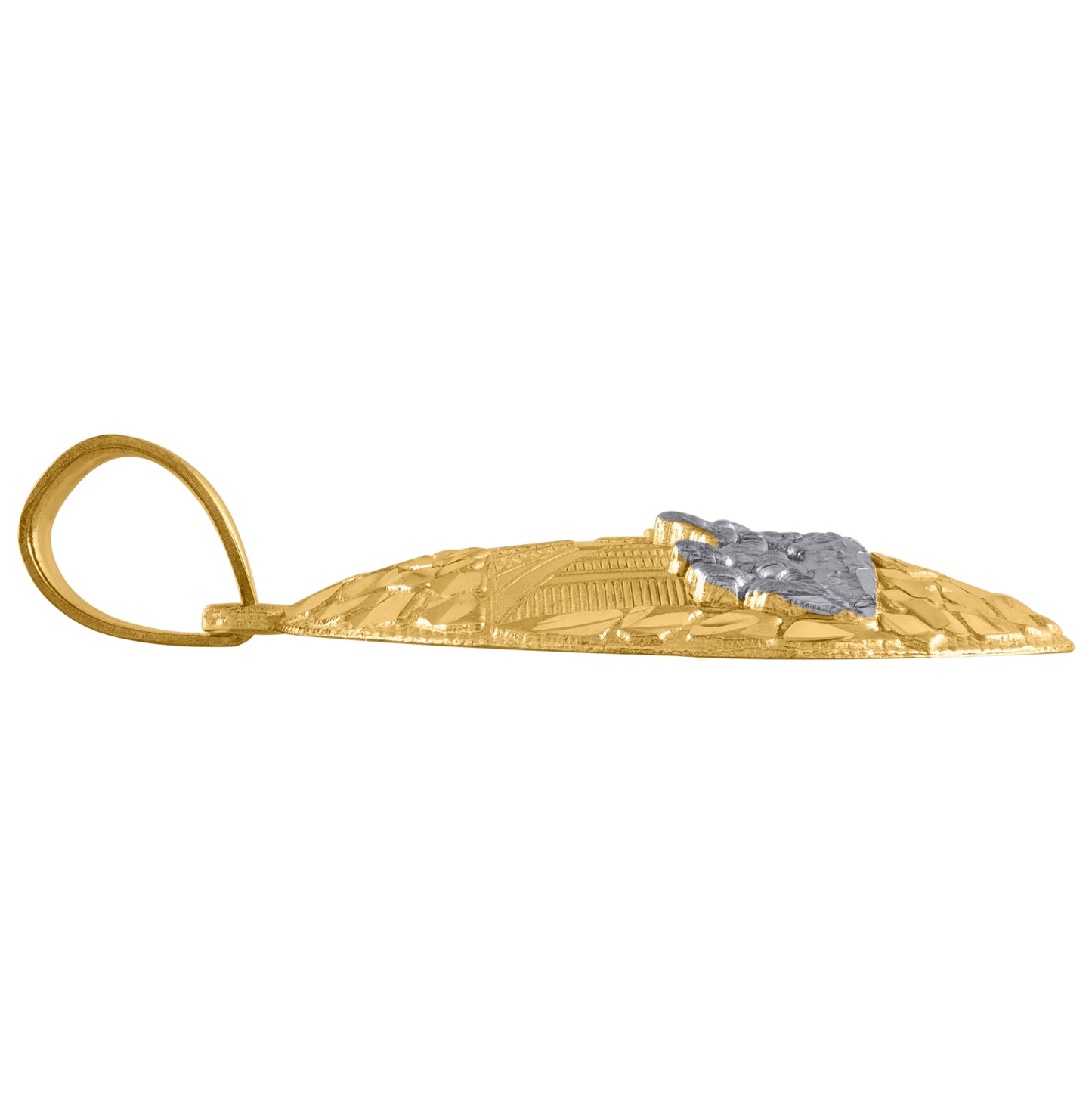 10K Two-Tone Gold Mens Diamond-Cut Nugget Last Supper Religious Medallion Charm Pendant