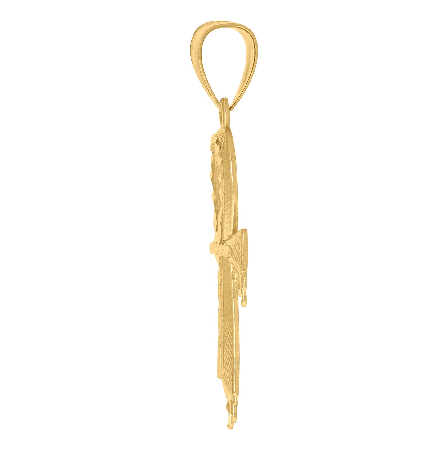 10K Yellow Gold Mens Dripping Egyptian Ankh Cross Religious Charm Pendant