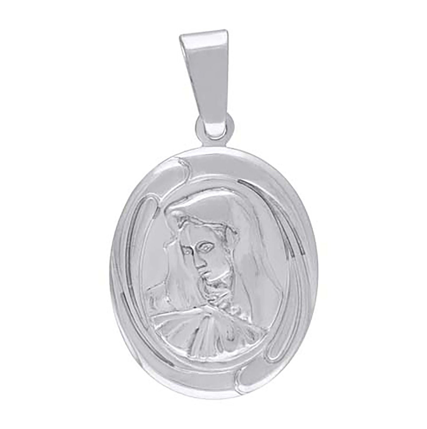 Sterling Silver Mens Lady Of Sorrows Religious Charm Pendant