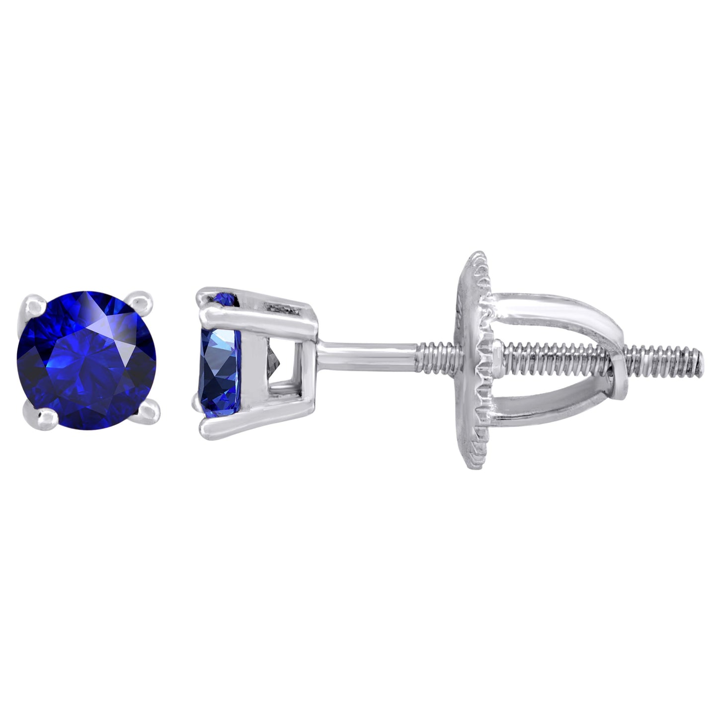 Sterling Silver Womens Cubic Zirconia 4mm Round Classic Studs Earrings