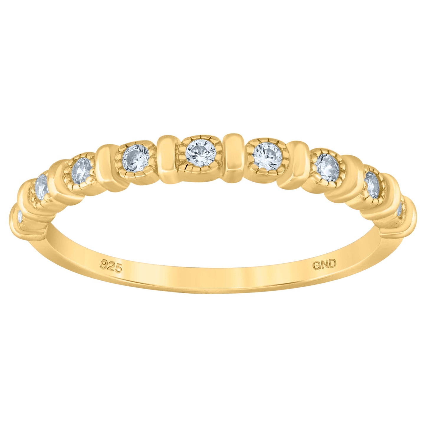 Sterling Silver Women's Cubic Zirconia Semi-Eternity Bridal Anniversary Engagement Wedding Band Ring