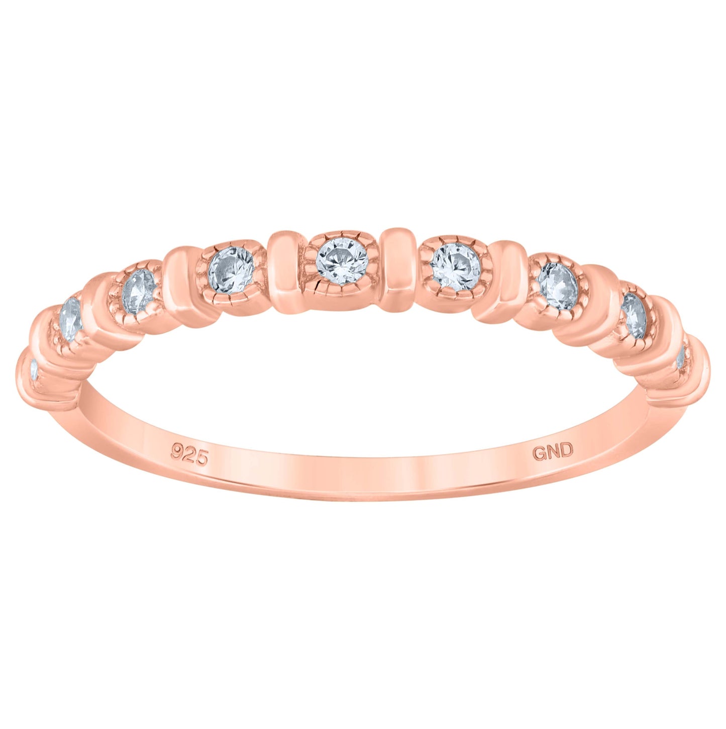 Sterling Silver Women's Cubic Zirconia Semi-Eternity Bridal Anniversary Engagement Wedding Band Ring