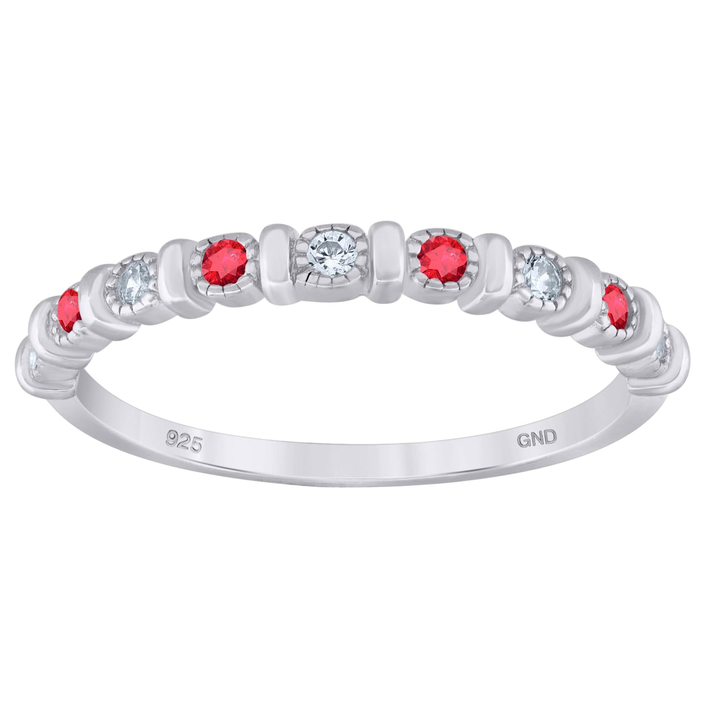 Sterling Silver Women's Cubic Zirconia Semi-Eternity Bridal Anniversary Engagement Wedding Band Ring