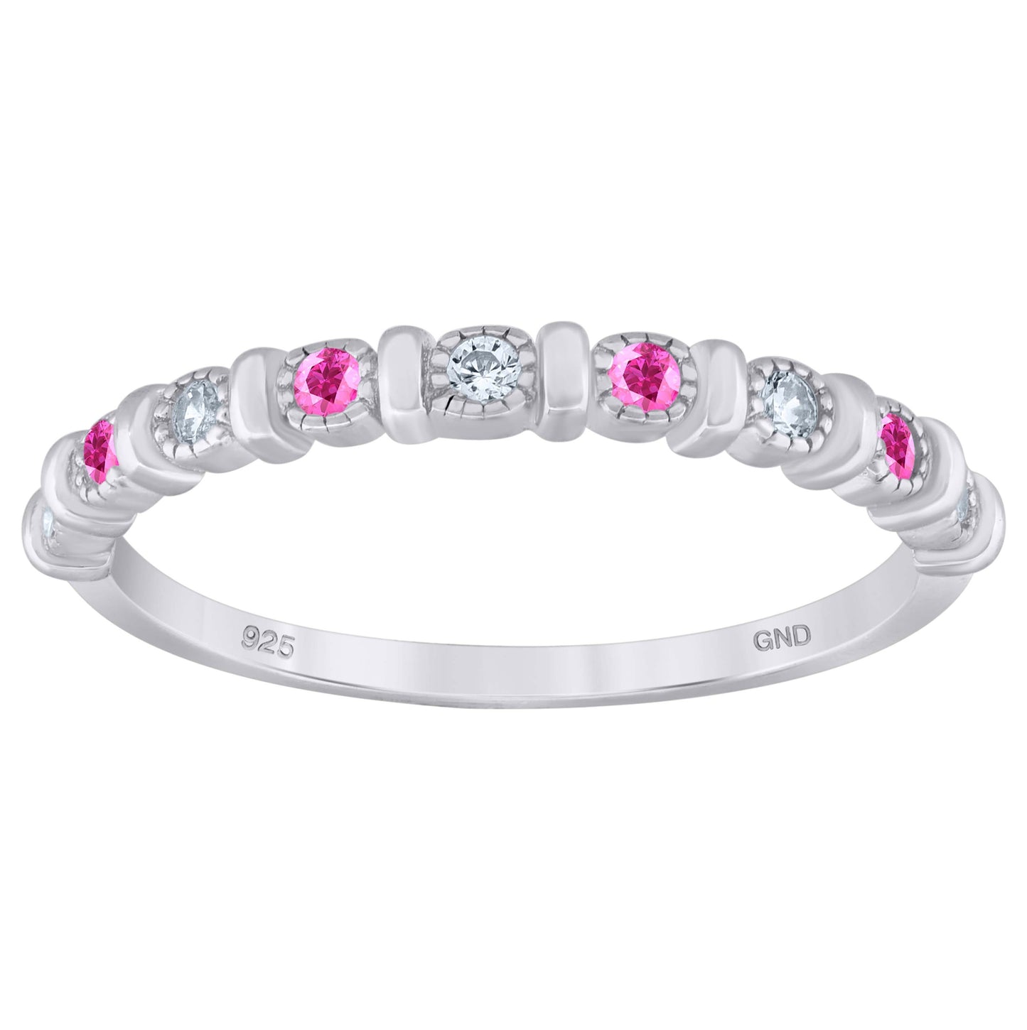 Sterling Silver Women's Cubic Zirconia Semi-Eternity Bridal Anniversary Engagement Wedding Band Ring
