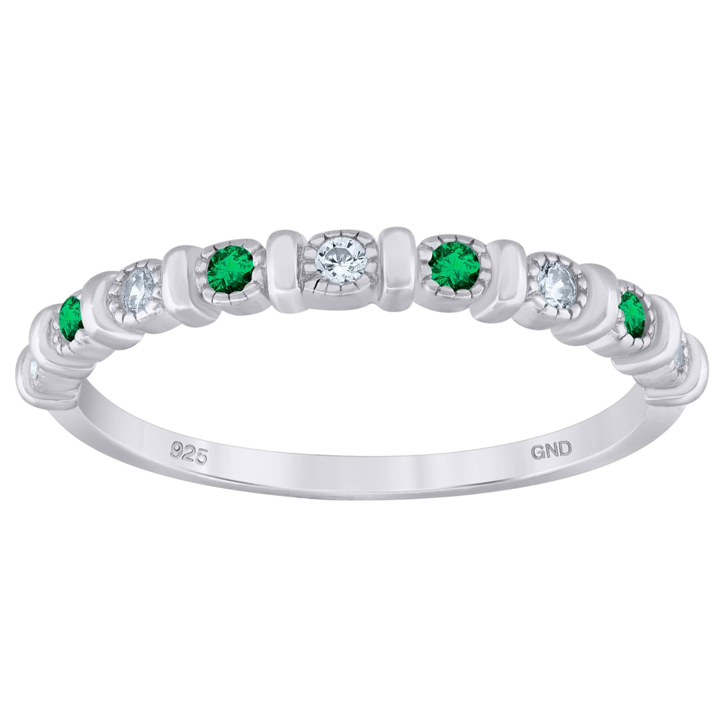 Sterling Silver Women's Cubic Zirconia Semi-Eternity Bridal Anniversary Engagement Wedding Band Ring