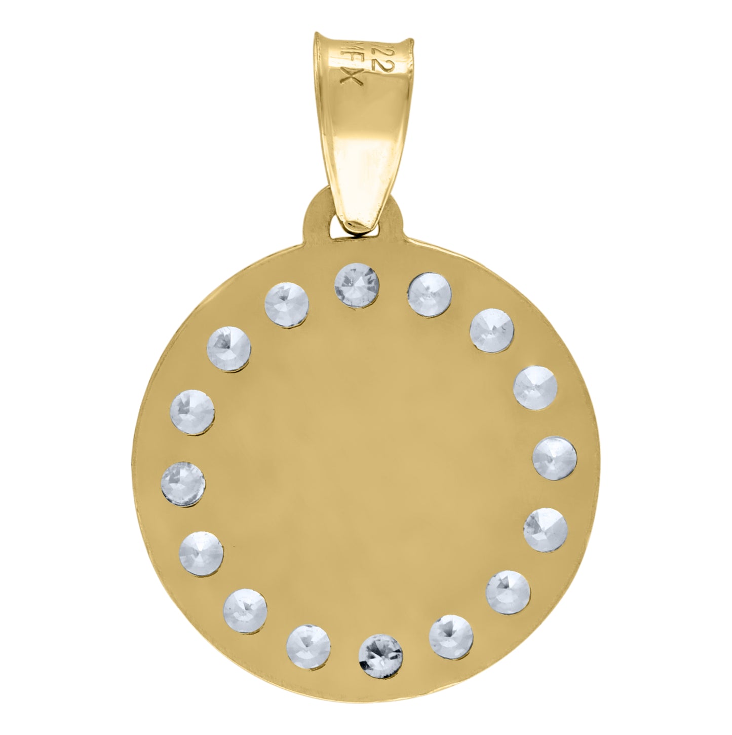 14K Yellow Gold Unisex Cubic-Zirconia Dove Peace Symbol Charm Pendant
