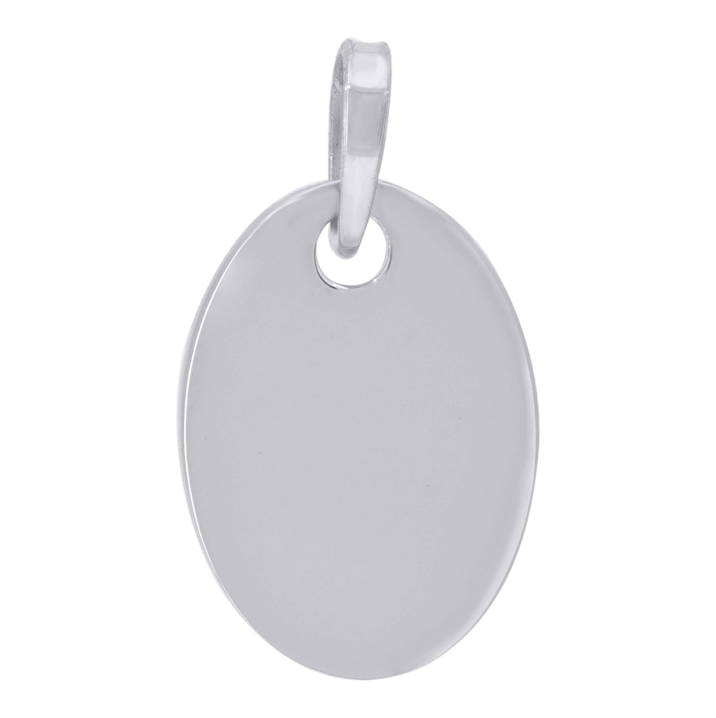 Sterling Silver Mens Fashion Oval Disc Charm Pendant