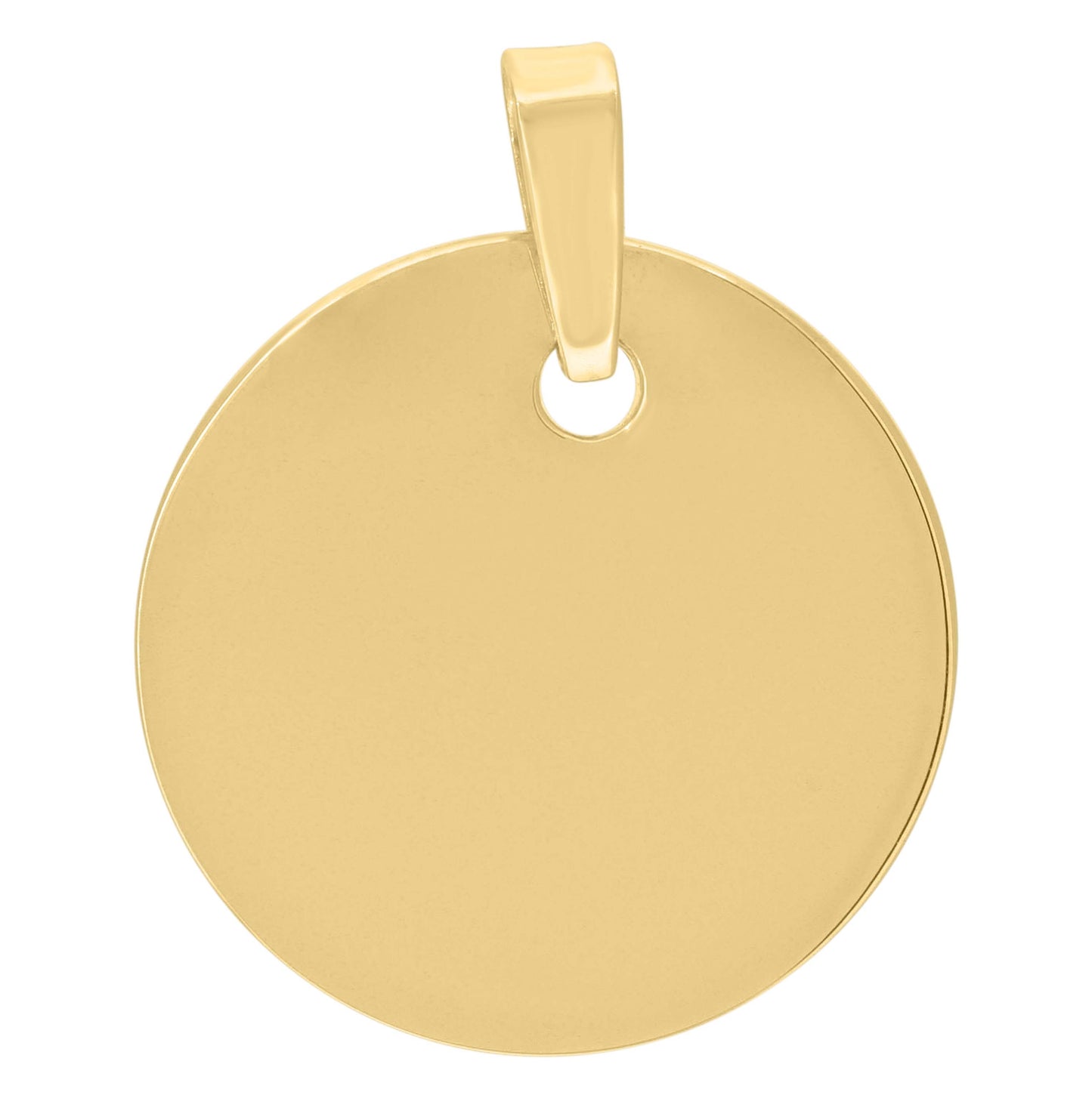 Sterling Silver Yellow-Tone Mens Fashion Round Disc Charm Pendant