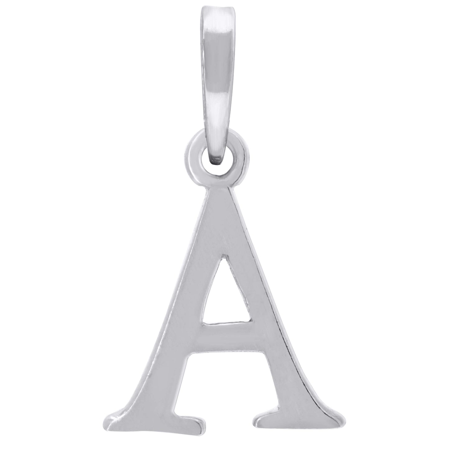 Sterling Silver Unisex Plain Initial Alphabet A Charm Pendant