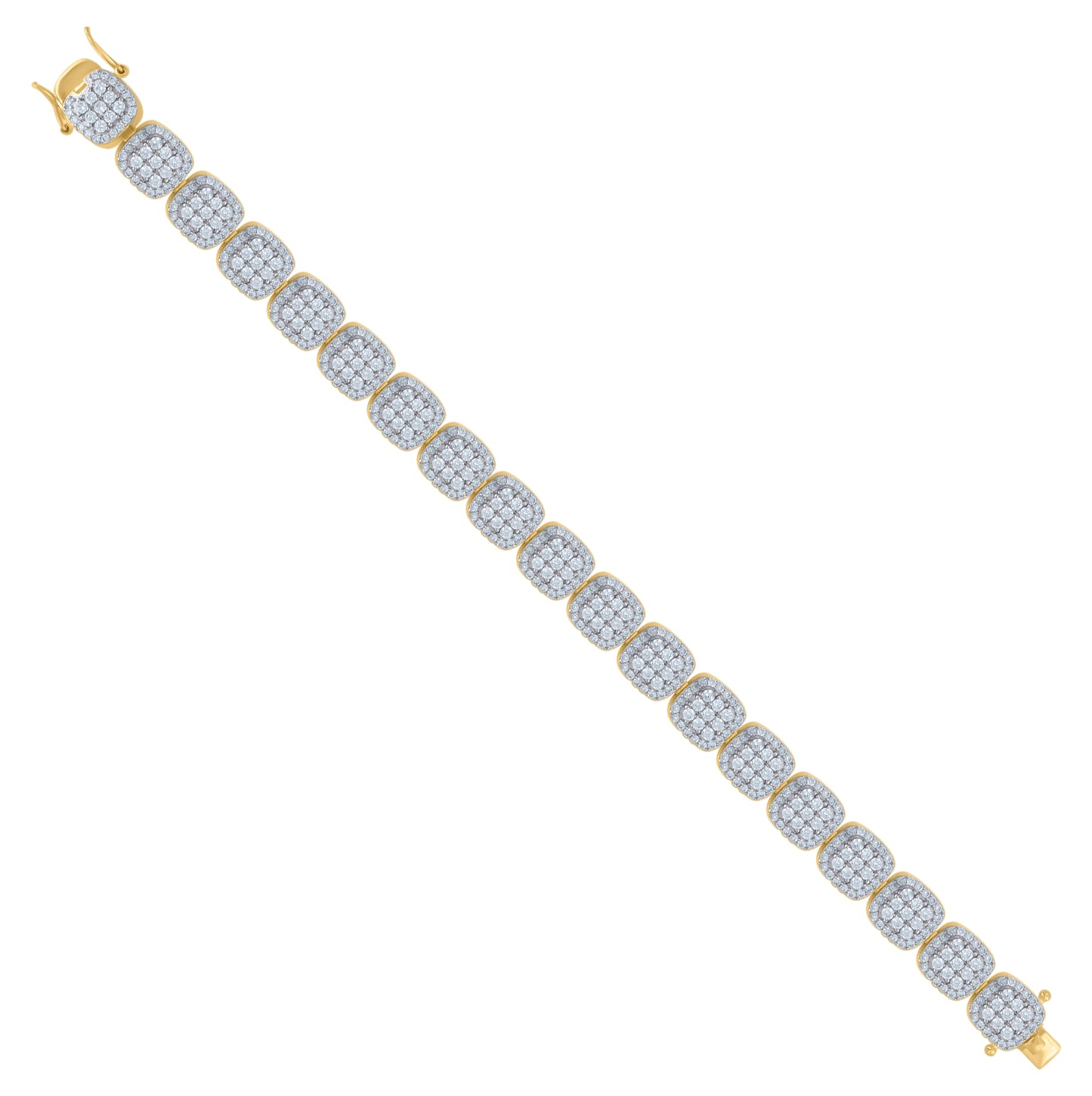 Sterling Silver Womens Micropave Cubic Zirconia Link Bracelet