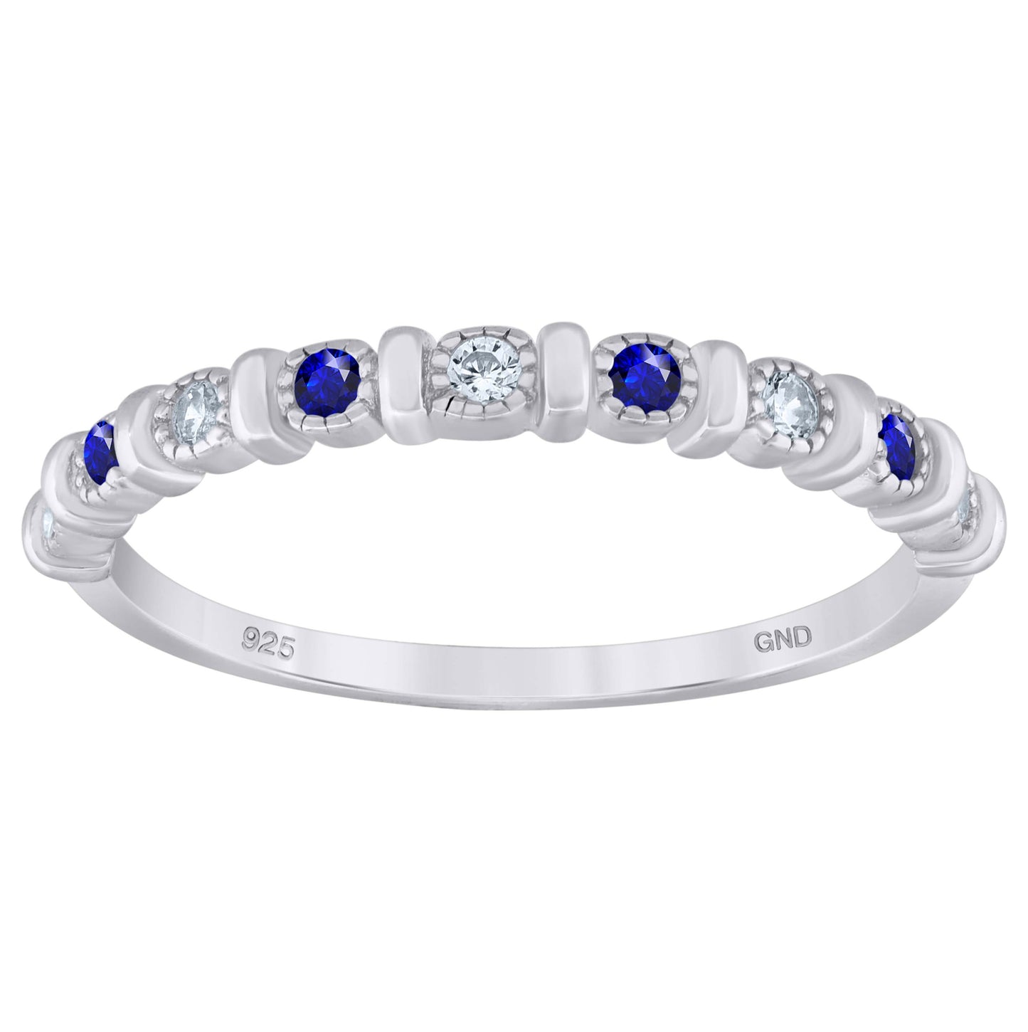 Sterling Silver Women's Cubic Zirconia Semi-Eternity Bridal Anniversary Engagement Wedding Band Ring