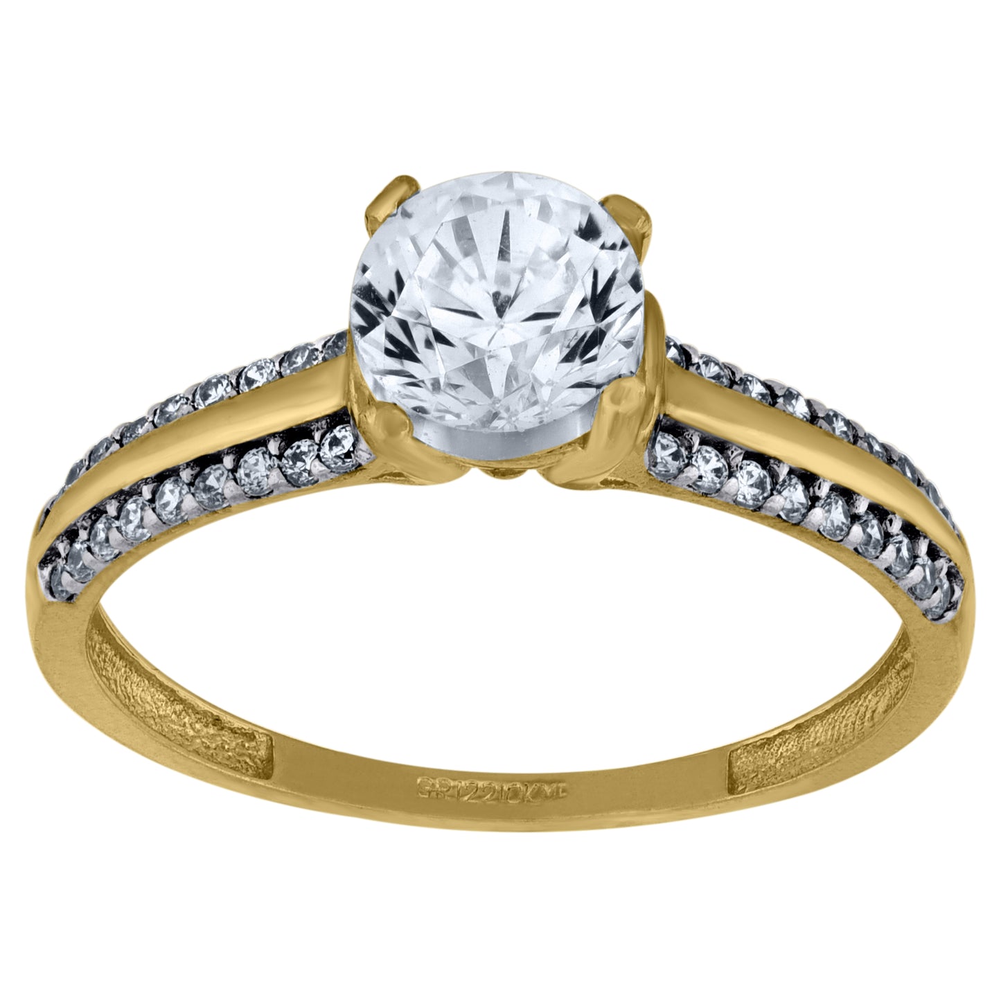 14K Two-Tone Gold Womens Cubic Zirconia Polished Finish Engagement Ring