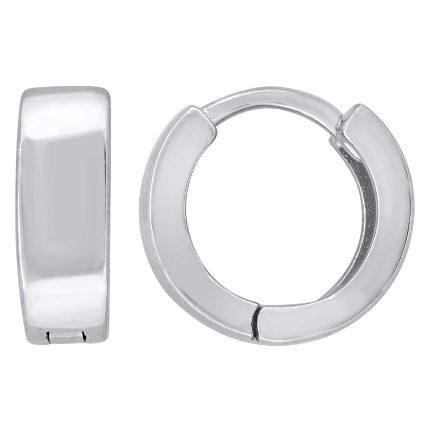 Sterling Silver Womens Single Row Huggie Hoop Earrings