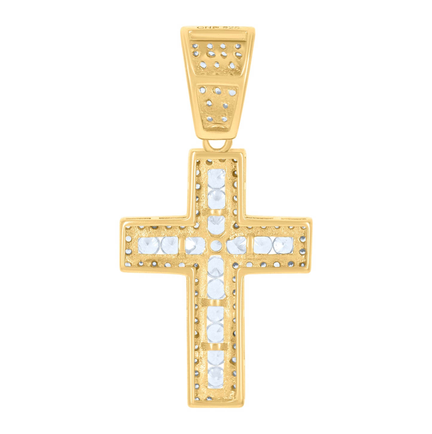 Sterling Silver Unisex Cubic Zirconia Cross Religious Charm Pendant