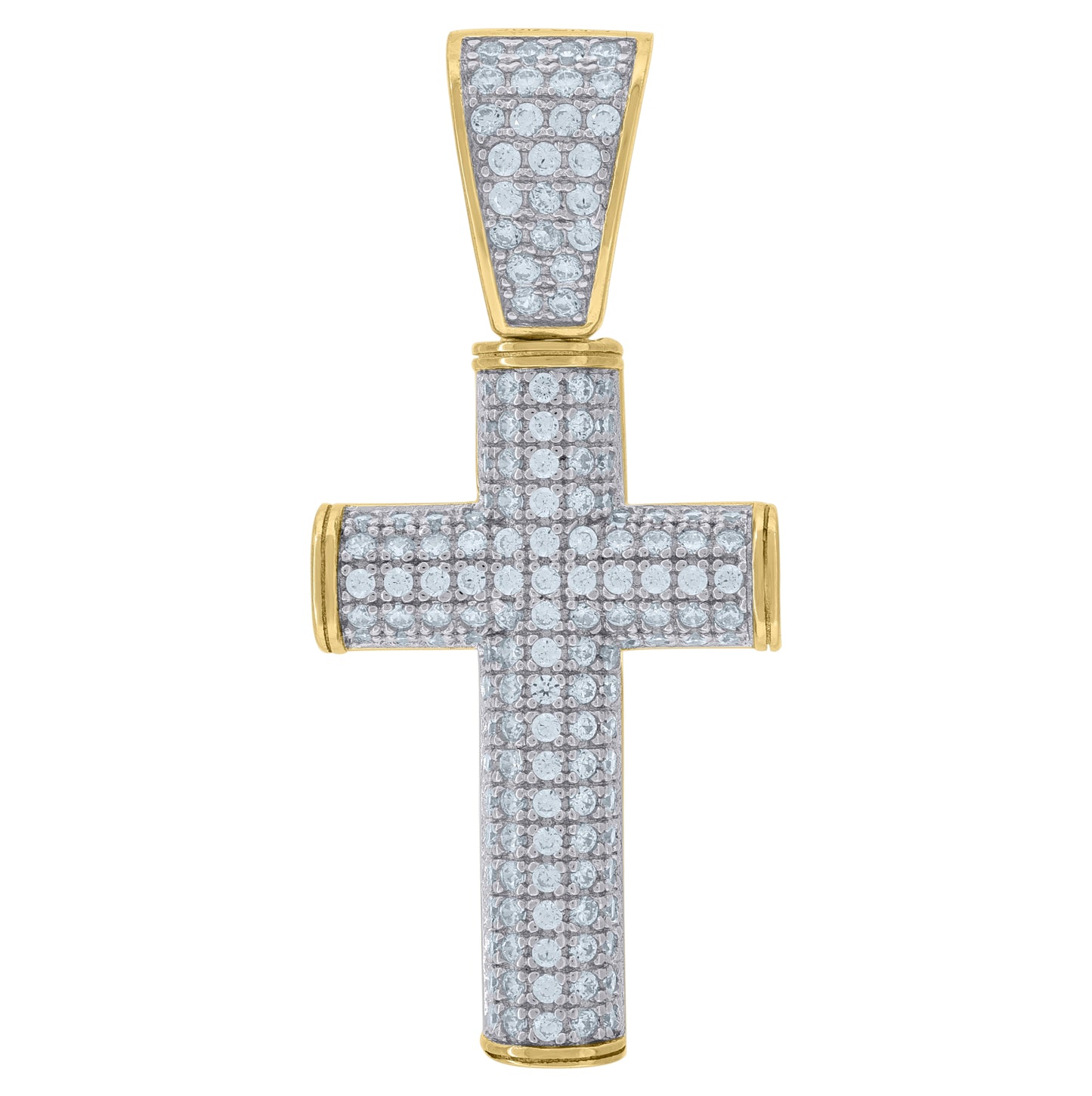 Sterling Silver Unisex Cubic Zirconia Cross Religious Charm Pendant