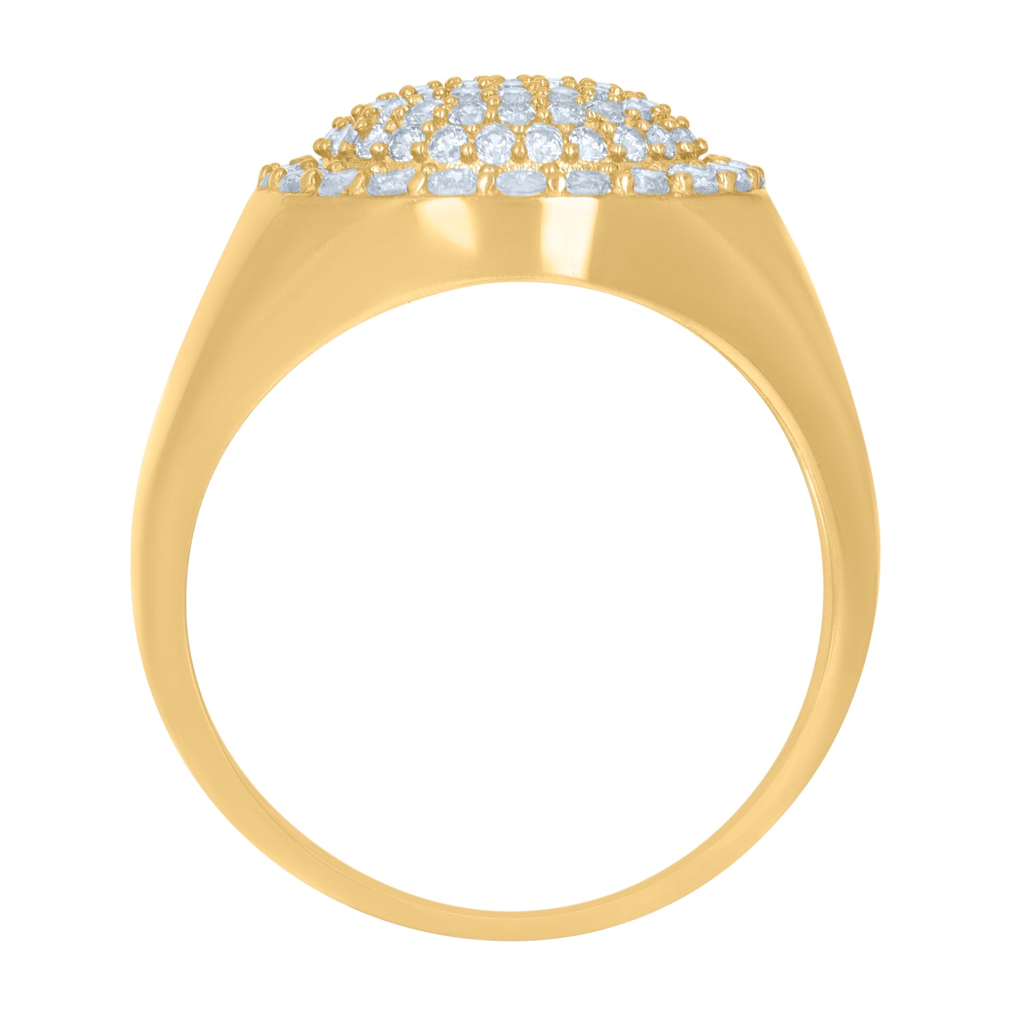 10K Yellow Gold Mens Round Cubic Zirconia Engagement Ring