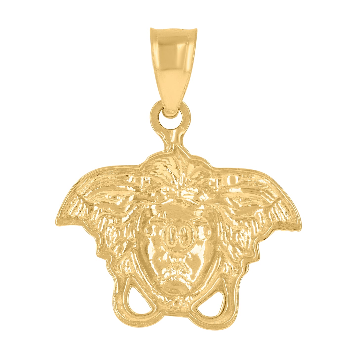 10K Yellow Gold Mens Medusa Egyptian Fashion Charm Pendant