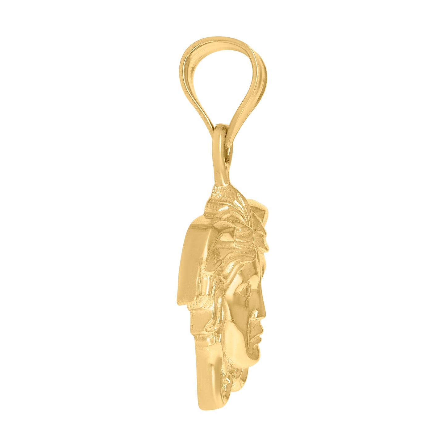 10K Yellow Gold Mens Medusa Egyptian Fashion Charm Pendant