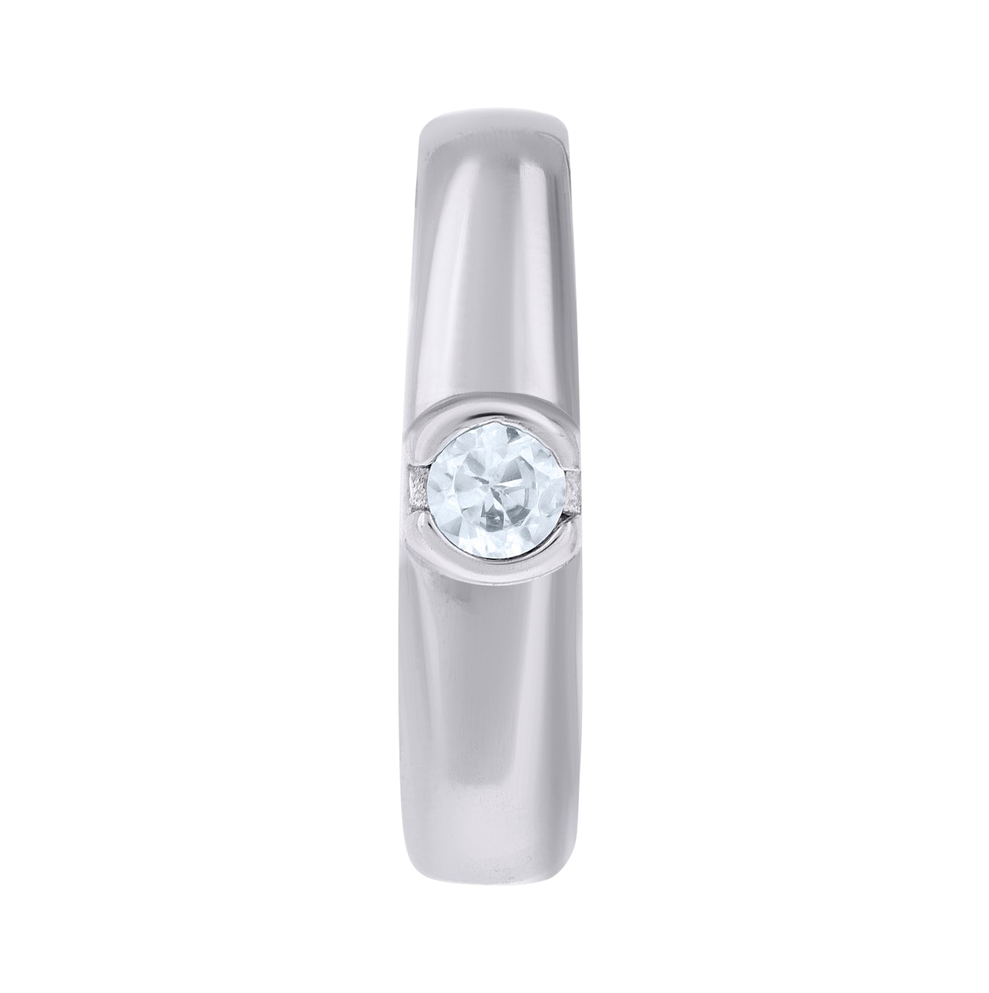 Sterling Silver Unisex Cubic-Zirconia Slide Fashion Charm Pendant