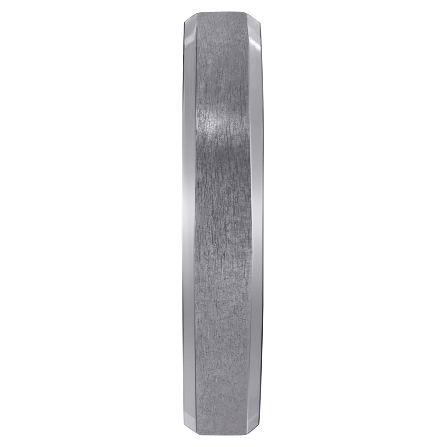Titanium Mens Brushed Beveled Edge Comfort Fit Bridal Anniversary Engagement Wedding Band 4mm Sizes 7 - 11