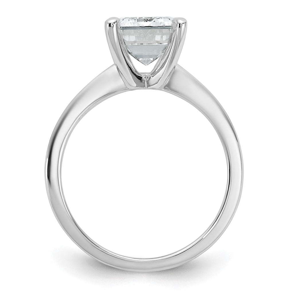 14K Two-Tone Or White Gold Certified Lab Grown Diamond VS/SI+ G+ Emerald Solitaire Complete Engagement Ring