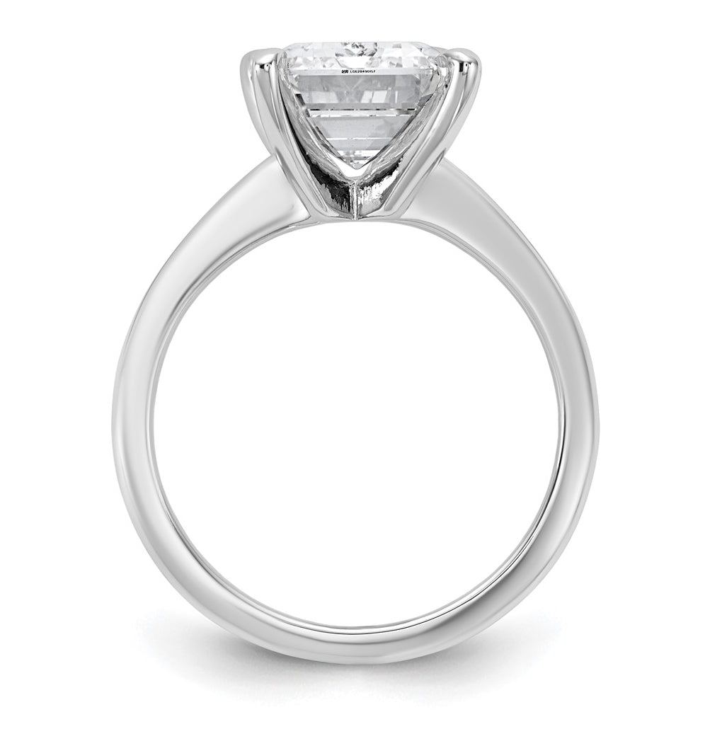 14K Two-Tone Or White Gold Certified Lab Grown Diamond VS/SI+ G+ Emerald Solitaire Complete Engagement Ring