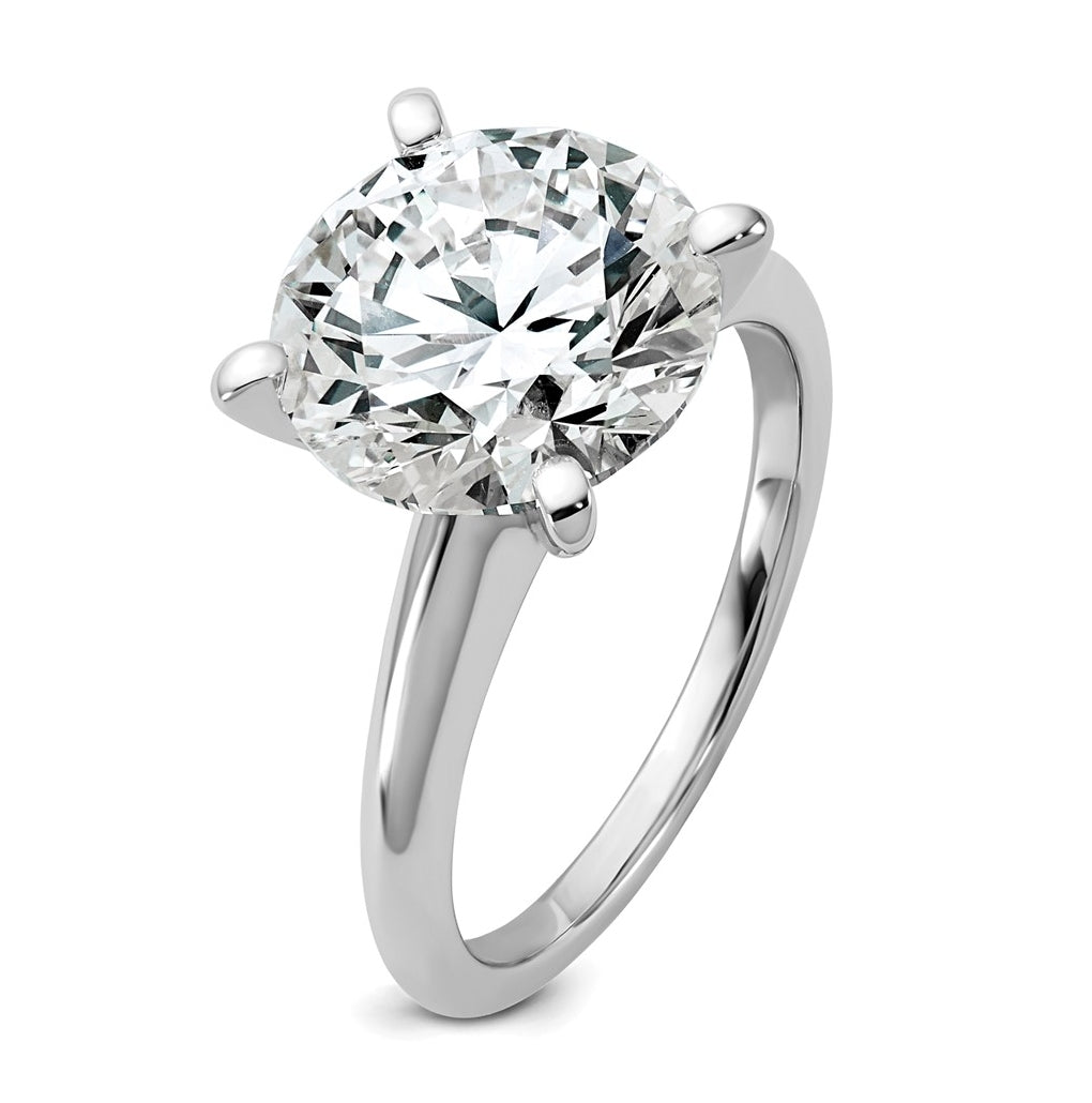 14K Two-Tone Or White Gold Certified Lab Grown Diamond VS/SI+ G+ Round Complete Solitaire Engagement Ring