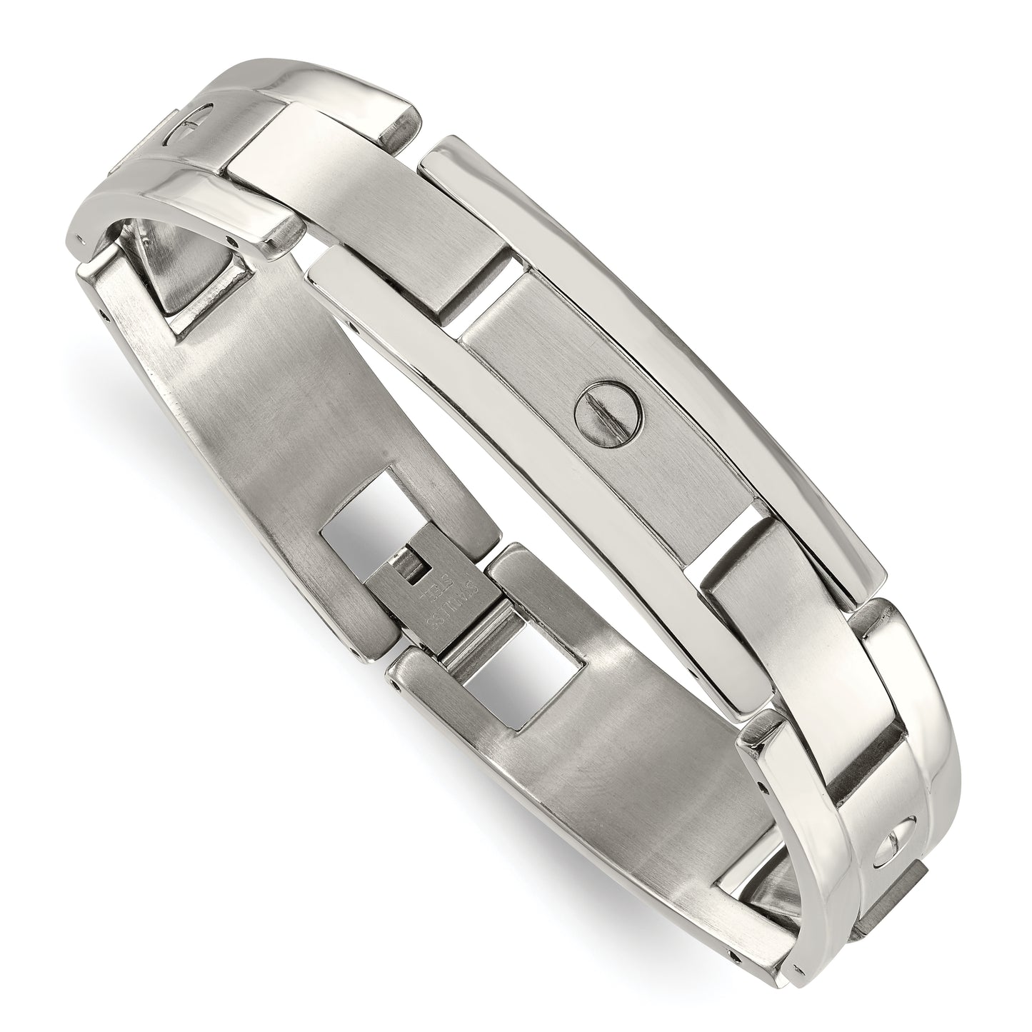 Chisel Stainless Steel Brushed and Polished 8.25 inch Bracelet, Money Clip and Key Ring Set