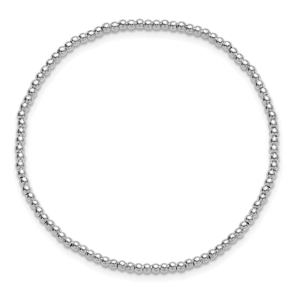 Sterling Silver 6.5in 2.00mm Beaded Stretch Bracelet