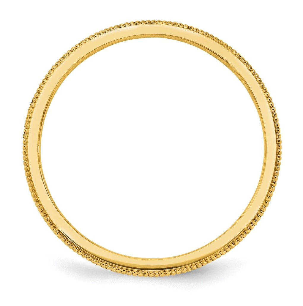 14k Yellow Or White Or Rose Gold 1.5mm Milgrain Stackable Band