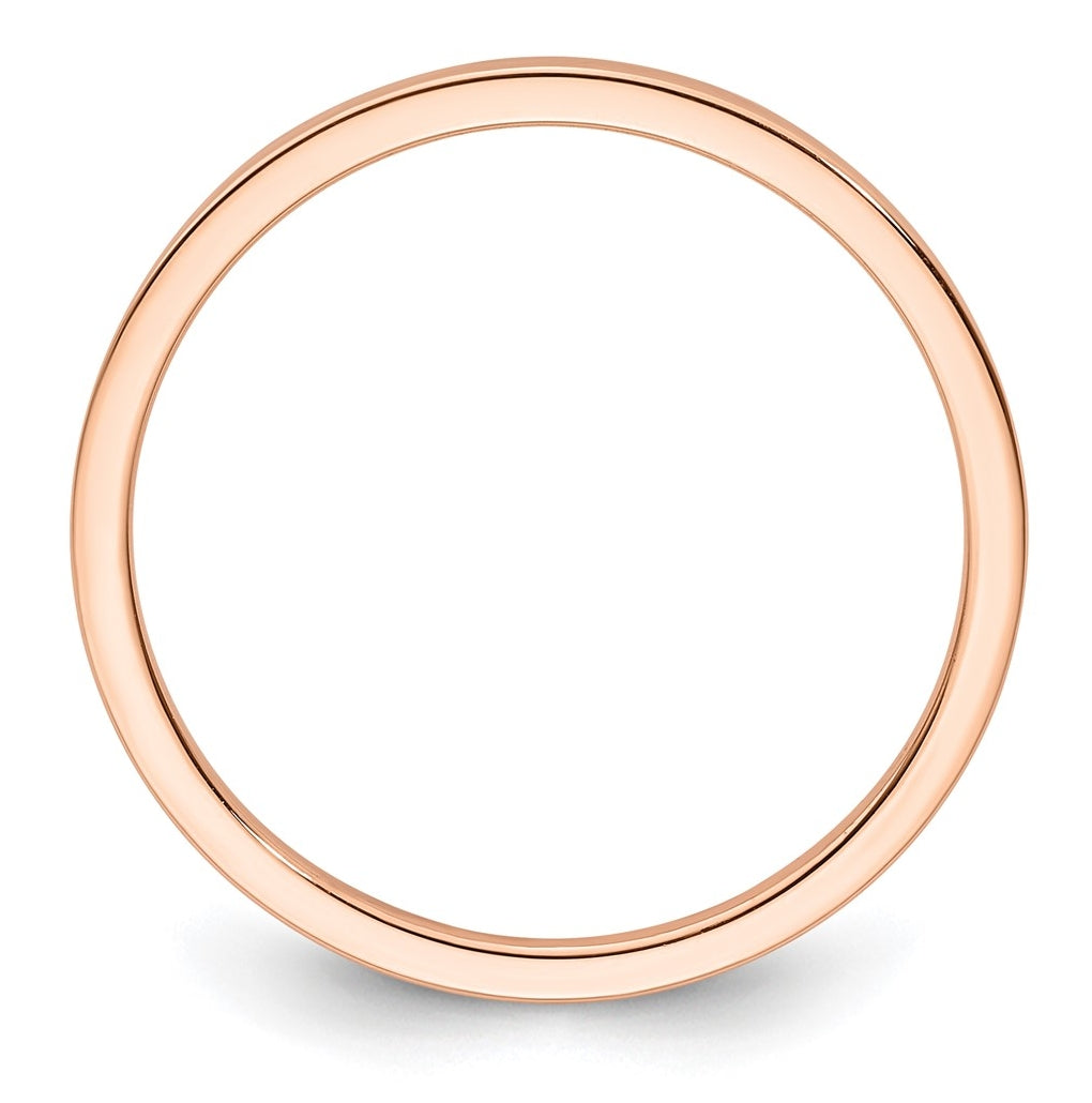 14K Yellow Or White Or Rose Gold 1.2mm Flat Polished Stackable Band