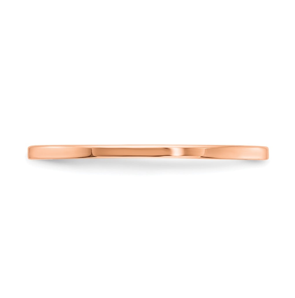 14K Yellow Or White Or Rose Gold 1.2mm Flat Polished Stackable Band