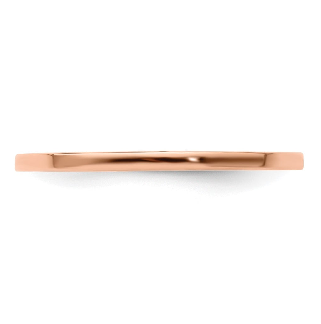 14K Yellow Or White Or Rose Gold 1.2mm Flat Polished Stackable Band