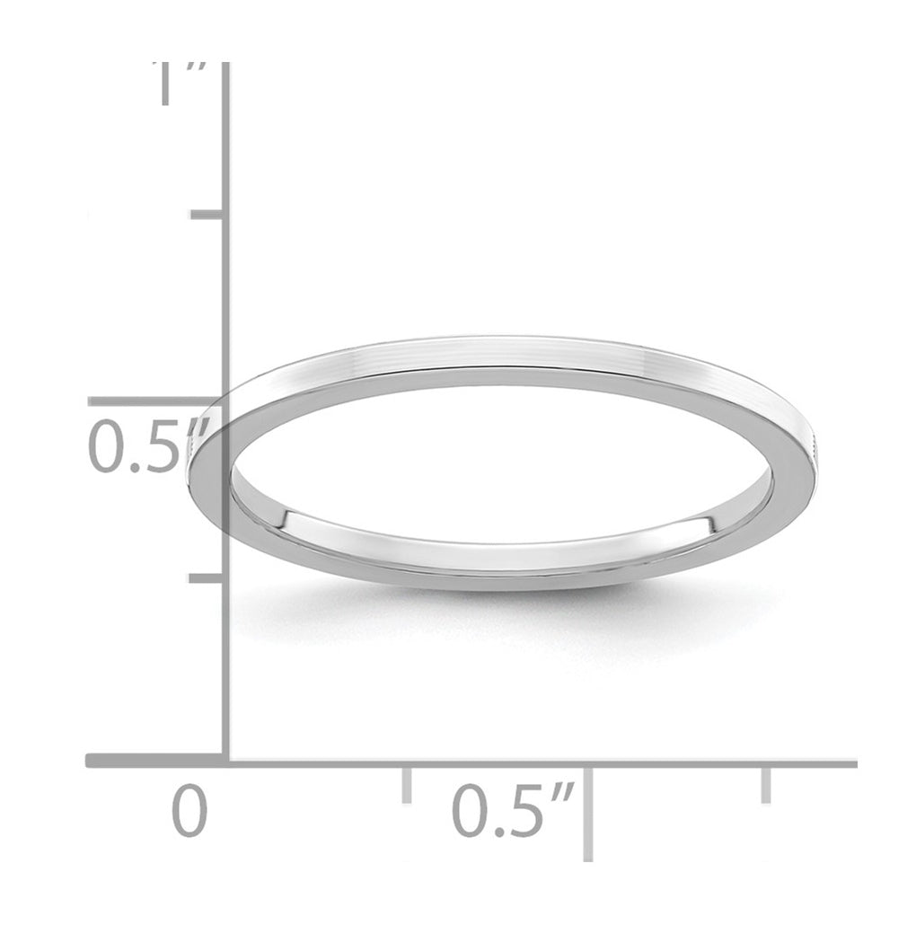 14K Yellow Or White Or Rose Gold 1.2mm Flat Polished Stackable Band