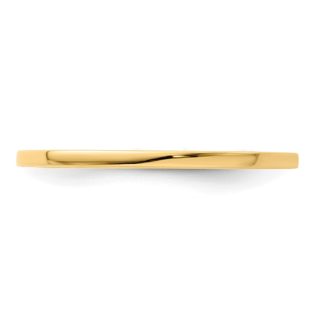 14K Yellow Or White Or Rose Gold 1.2mm Flat Polished Stackable Band