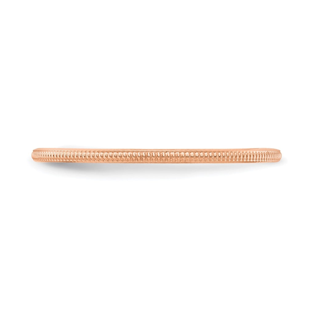14K Yellow Or White Or Rose Gold 1.2mm Milgrain Stackable Band