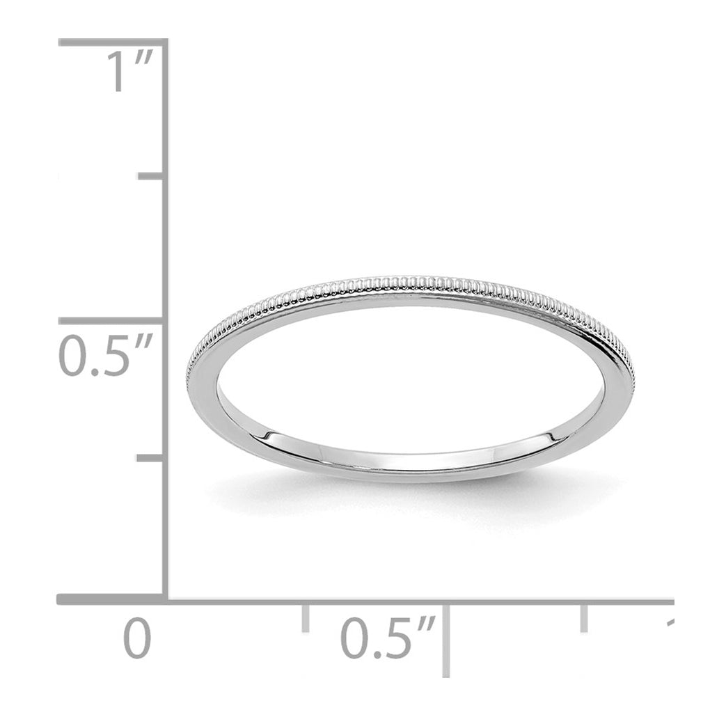 14K Yellow Or White Or Rose Gold 1.2mm Milgrain Stackable Band