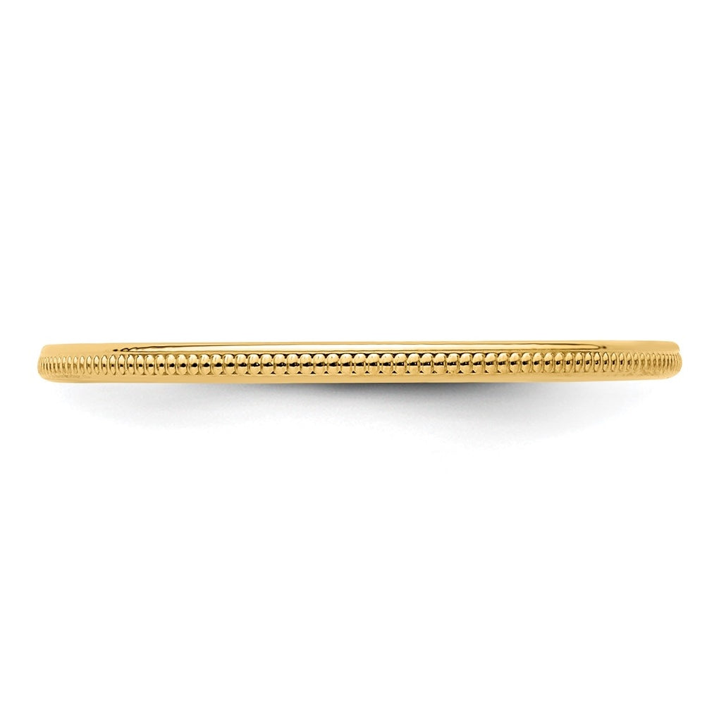 14K Yellow Or White Or Rose Gold 1.2mm Milgrain Stackable Band