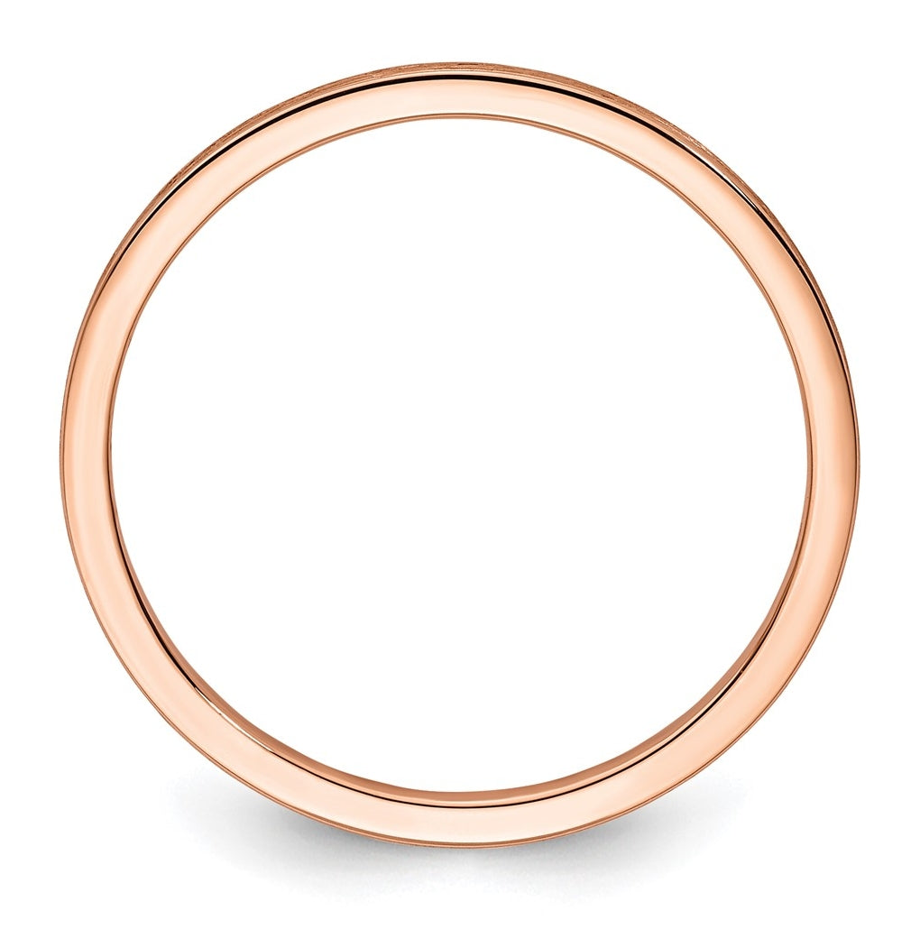 14K Yellow Or White Or Rose Gold 1.2mm Flat Satin Stackable Band