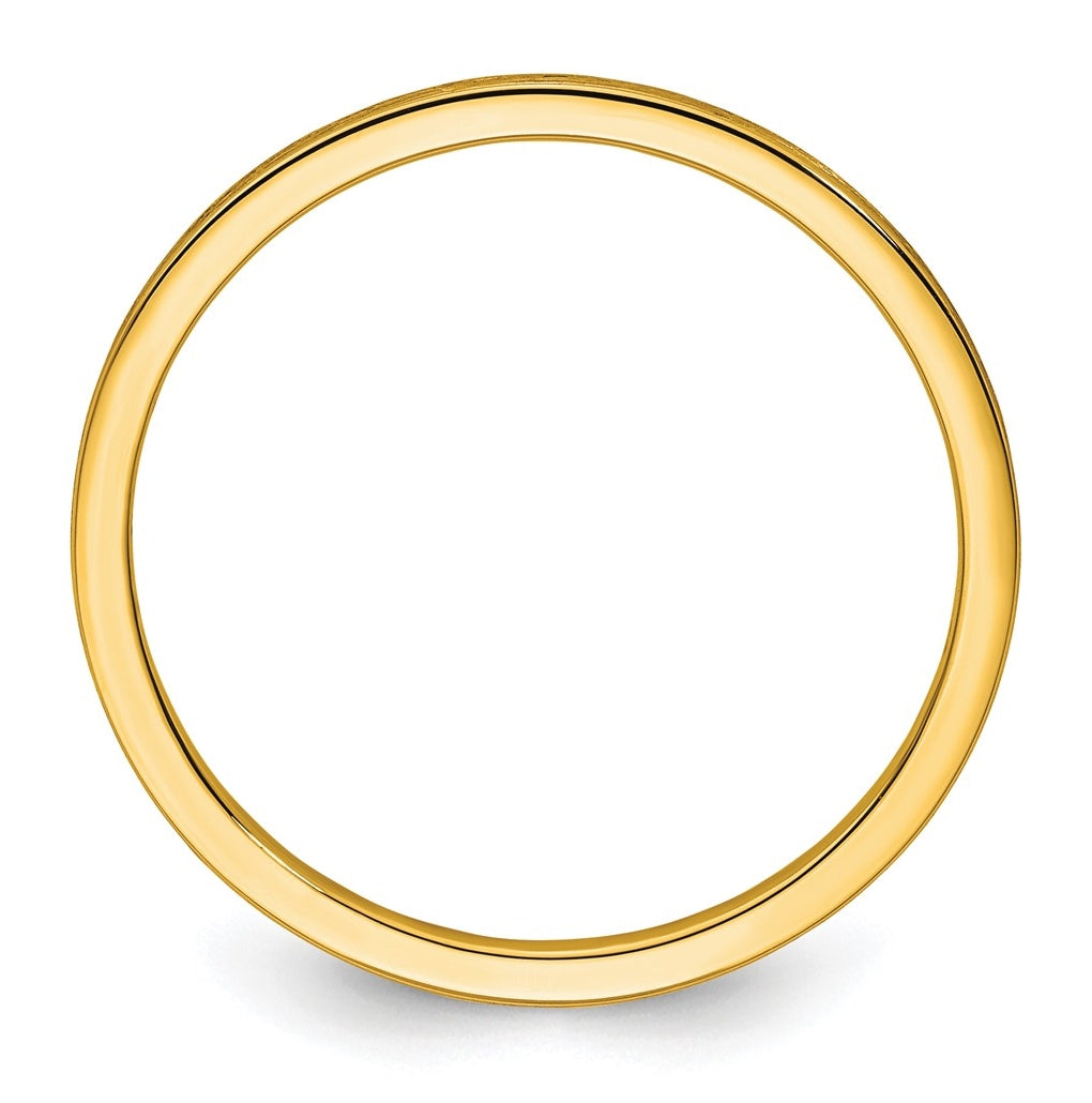 14K Yellow Or White Or Rose Gold 1.2mm Flat Satin Stackable Band