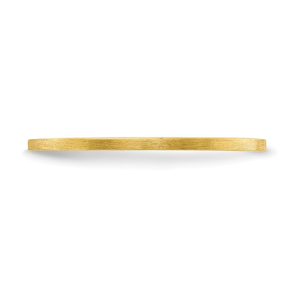 14K Yellow Or White Or Rose Gold 1.2mm Flat Satin Stackable Band