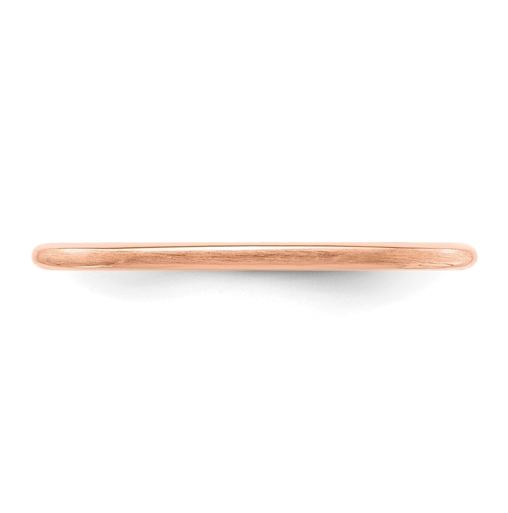 14K Yellow Or White Or Rose Gold Half Round Satin Stackable Band